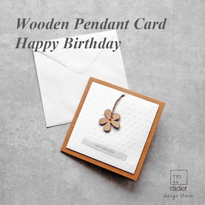 バースデーカード Wooden Pendant Card   #875