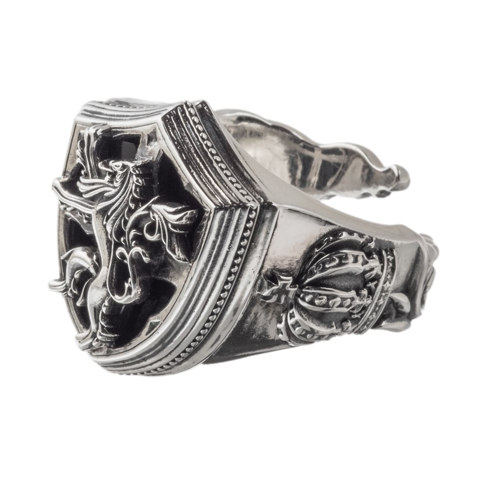 ライオンシールドリング AKR0065 Lion shield ring シルバー