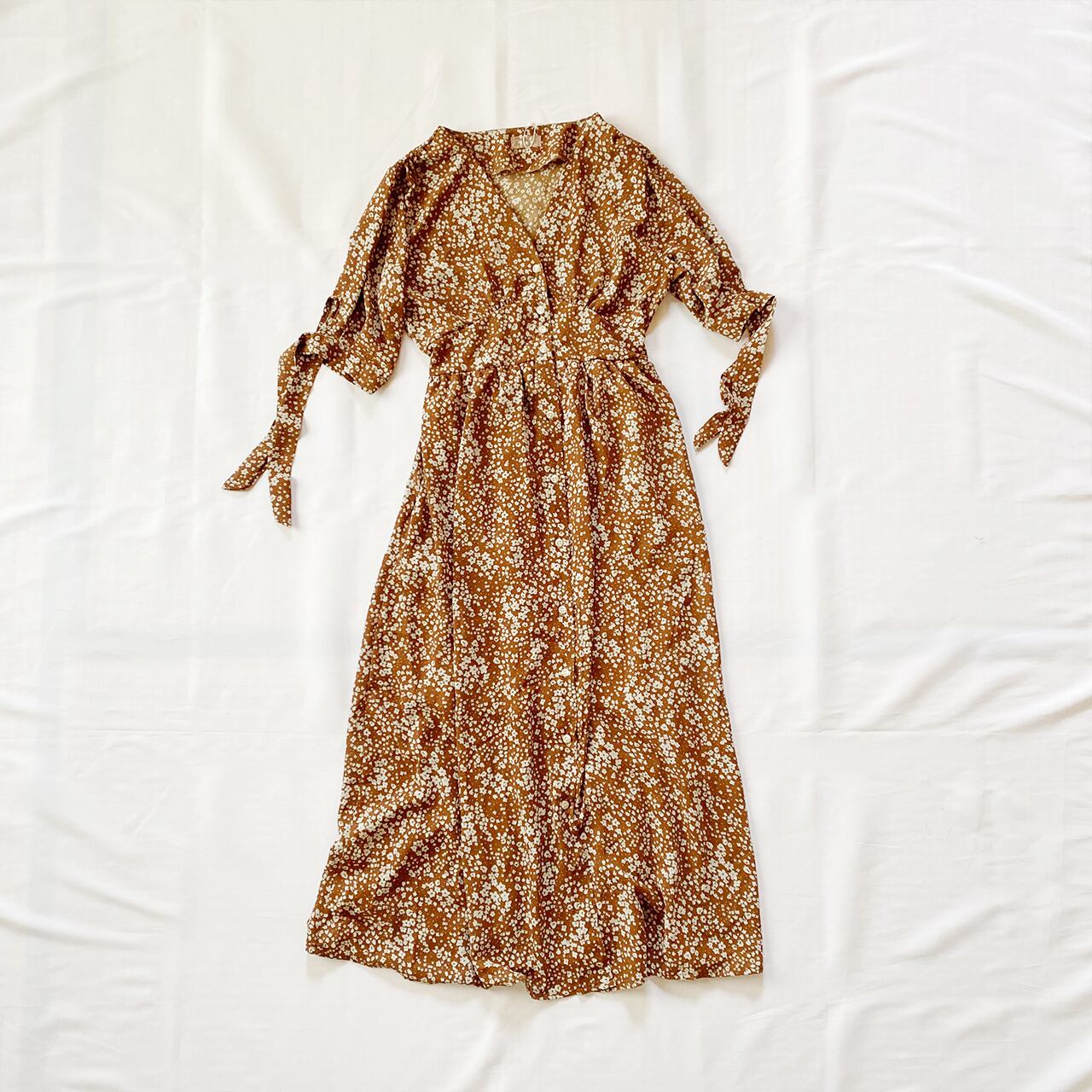 Puchi flower dress (brown)