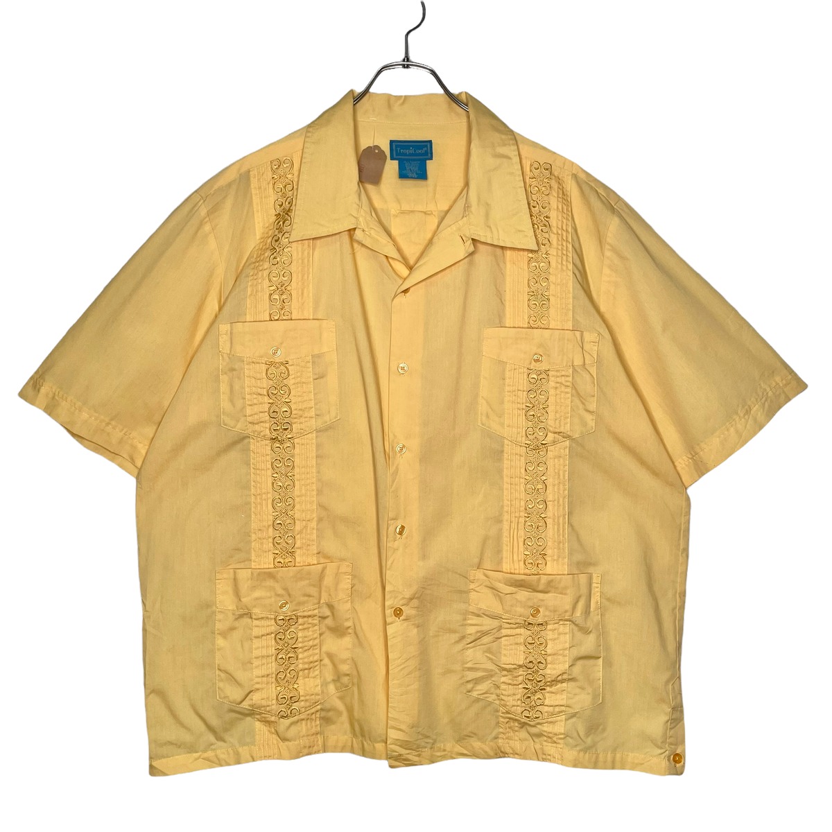 【全商品オープニング価格 特別価格】 TropiCool 半袖キューバシャツ XL 刺繍 | 古着屋OLDGREEN XLサイズ以上