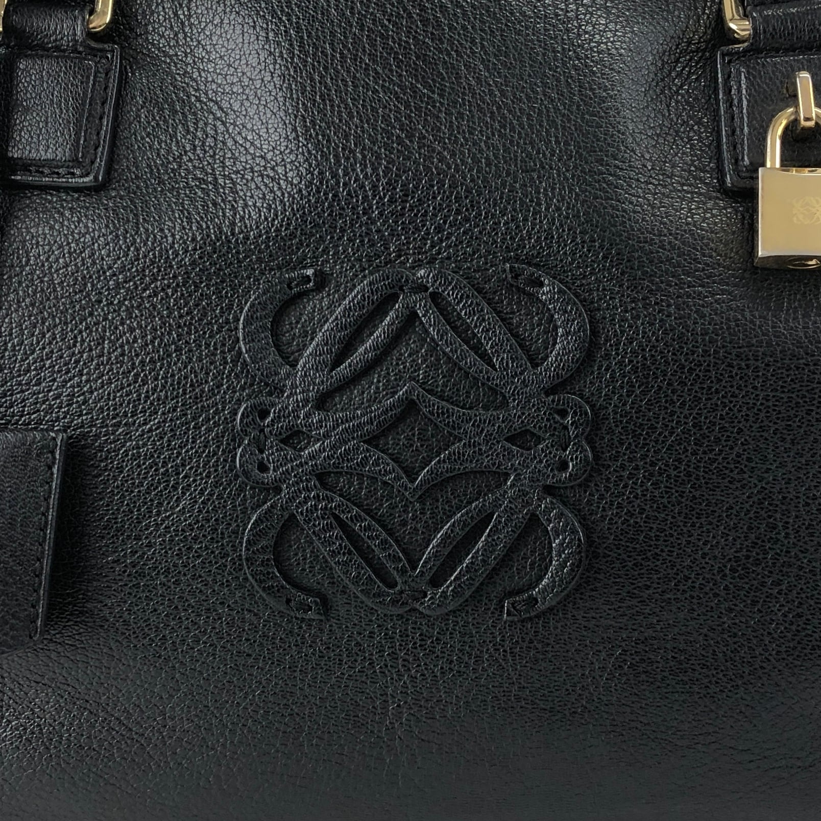 LOEWE ロエベ ハンドバッグ ブラック アナグラム レザー ミニボストン