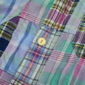 patchwork plain weave cotton shirt
