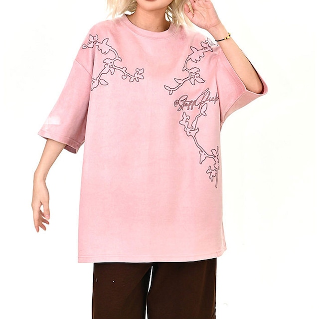 グラフィックアウトラインルーズシルエットTシャツ 2col R01692