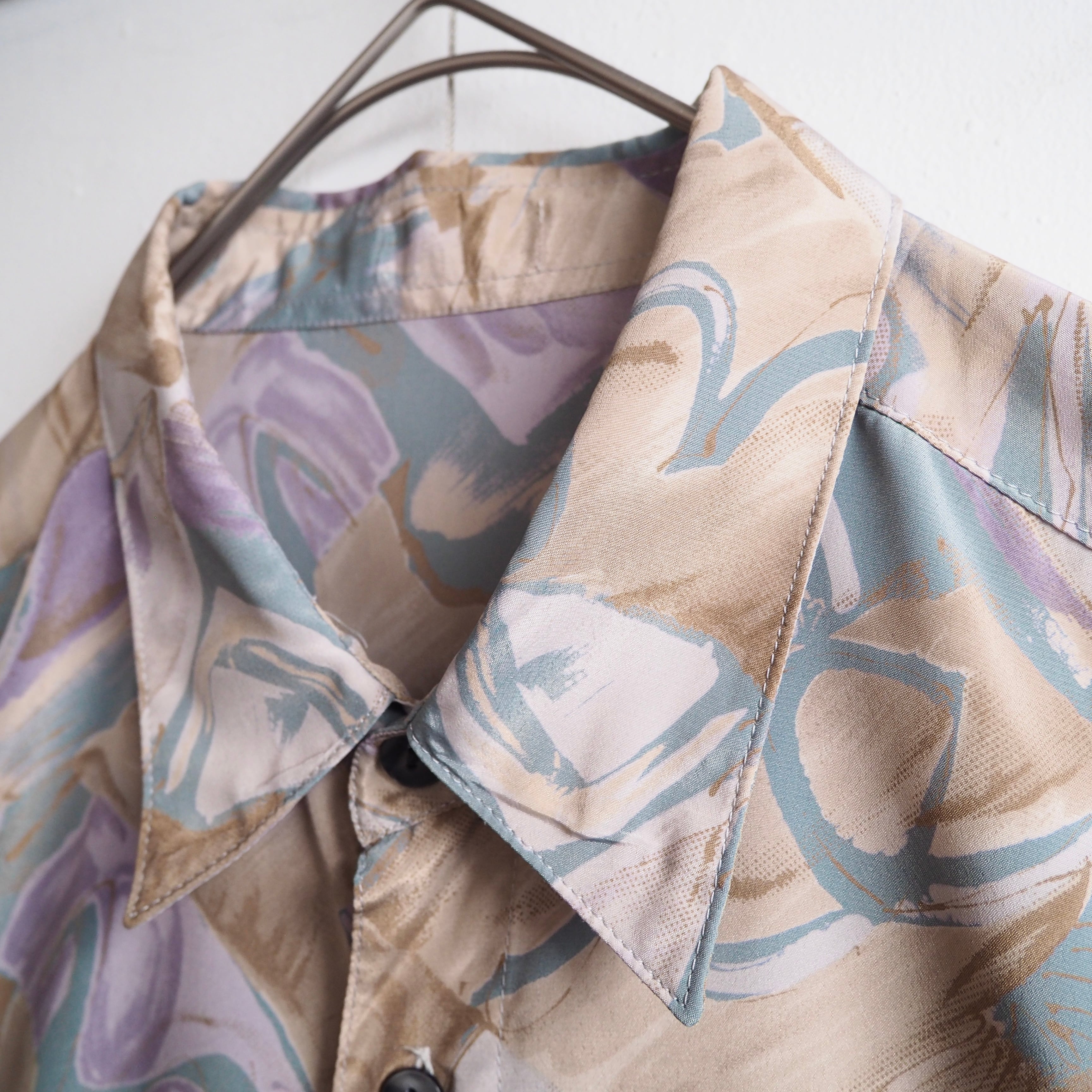 1990s Bewitching Beautiful magenta art Design vintage Drape loose shirt