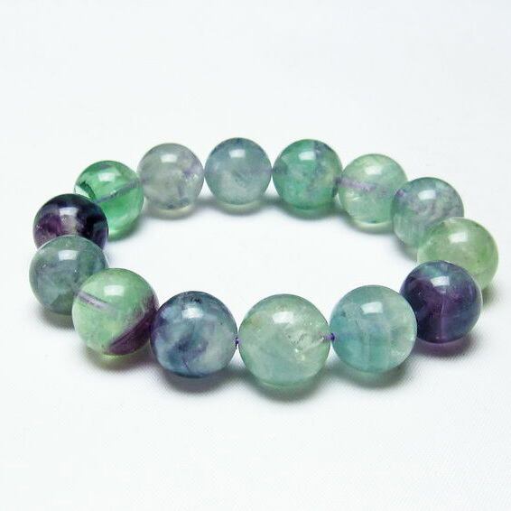 エンジェルフェザー フローライト ブレスレット 15mm 一点物 111-22891