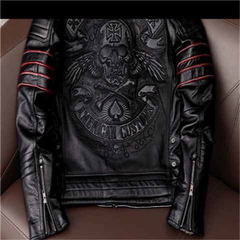 HARLEY DIEREI シングルライダースジャケット 本革 スカル XL メンズ HARLEY DIEREI シングルライダースジャケット 本革 スカル XL