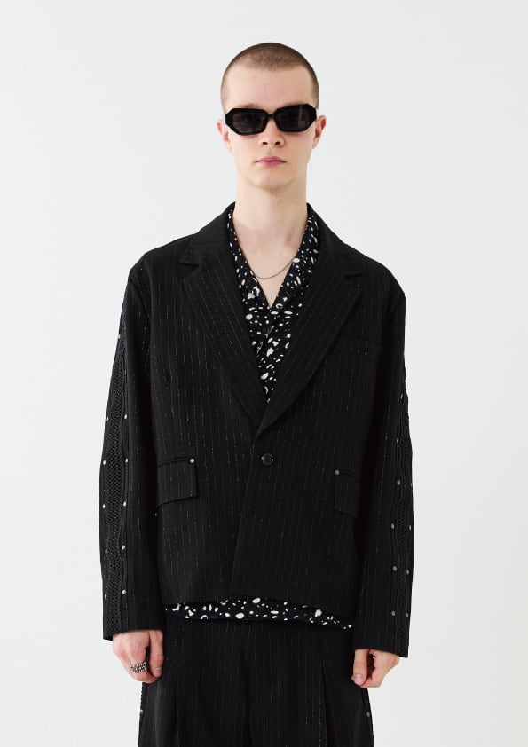 【 TAUPE トープ】SIDELINE STUDS 1B JACKET BLK