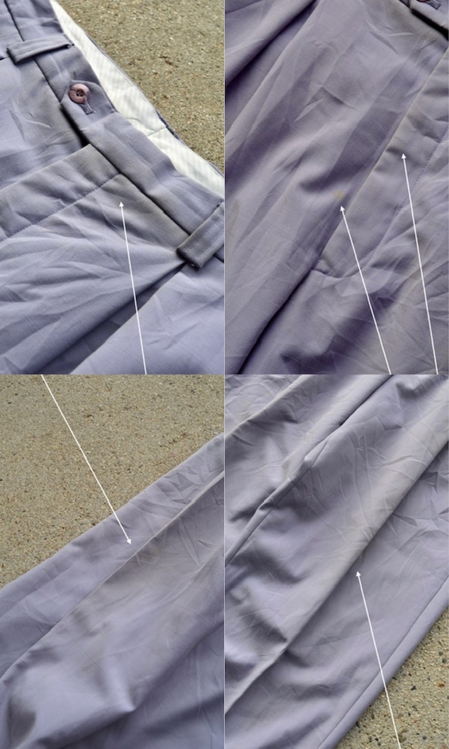 STACY ADAMS 1980's-90's From USA Center Intuck Wide Slacks Windowpen Polyblend Rayon ステイシーアダムス 80s ワイドスラックス