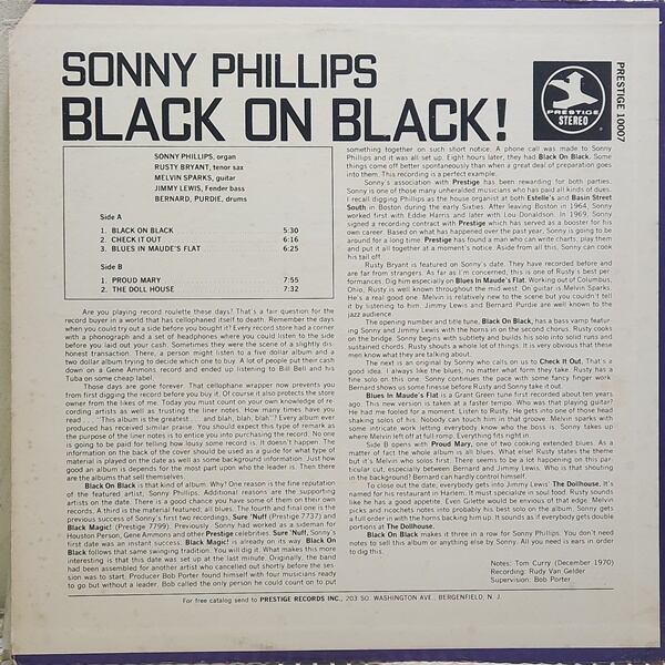 Sonny Phillips / Black On Black! [PR 10007, PRST 10007] - 画像2