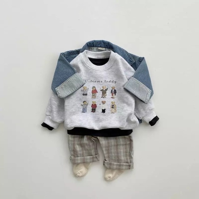 【秋作】熊柄プルオーバー　全2色