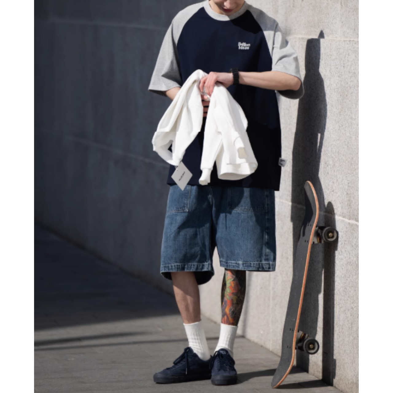 Wide silhouette denim pants 0630 - 6