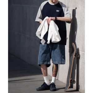 Wide silhouette denim pants 0630