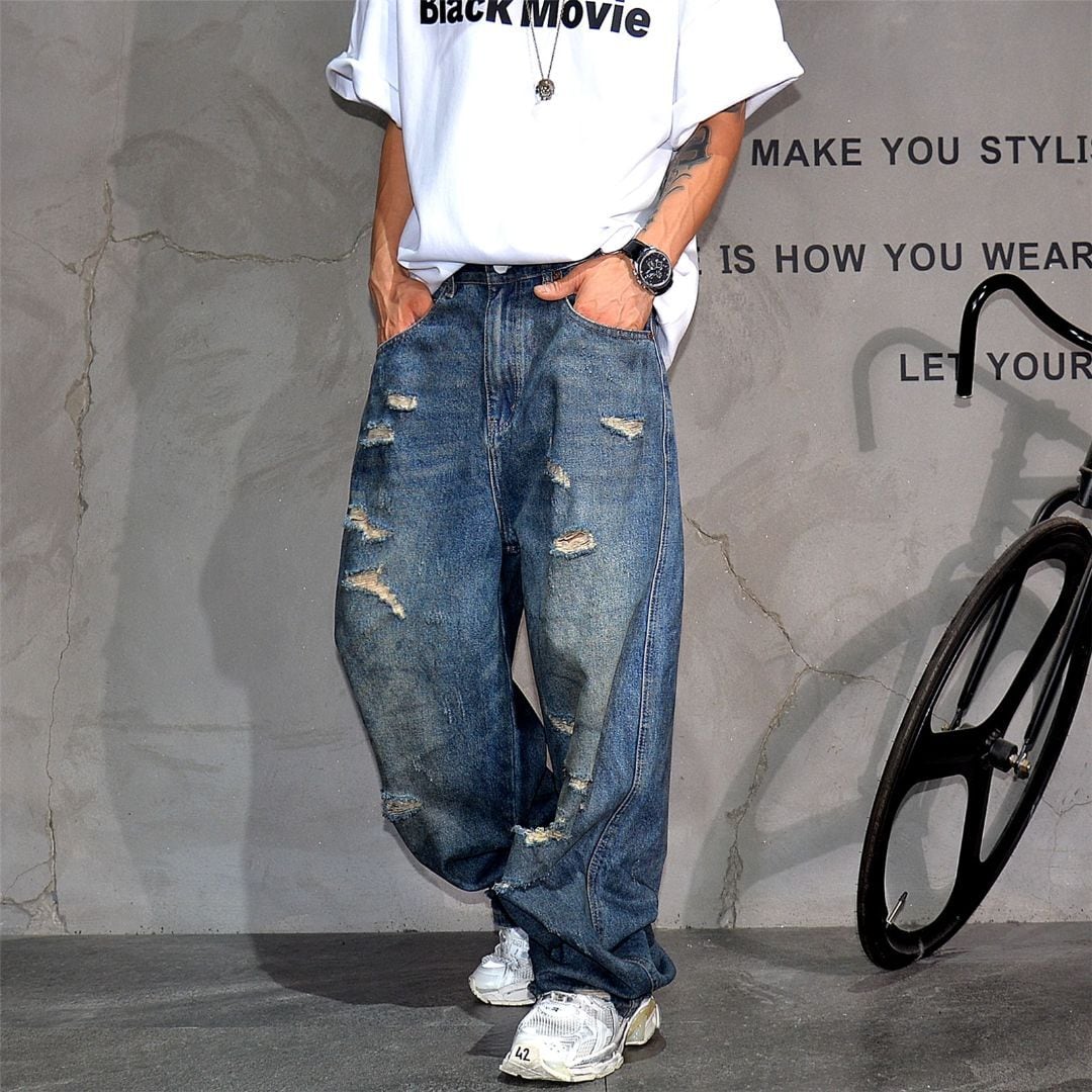 ワイドダメージデニムパンツ 11134 | ストリートカジュアル専門店