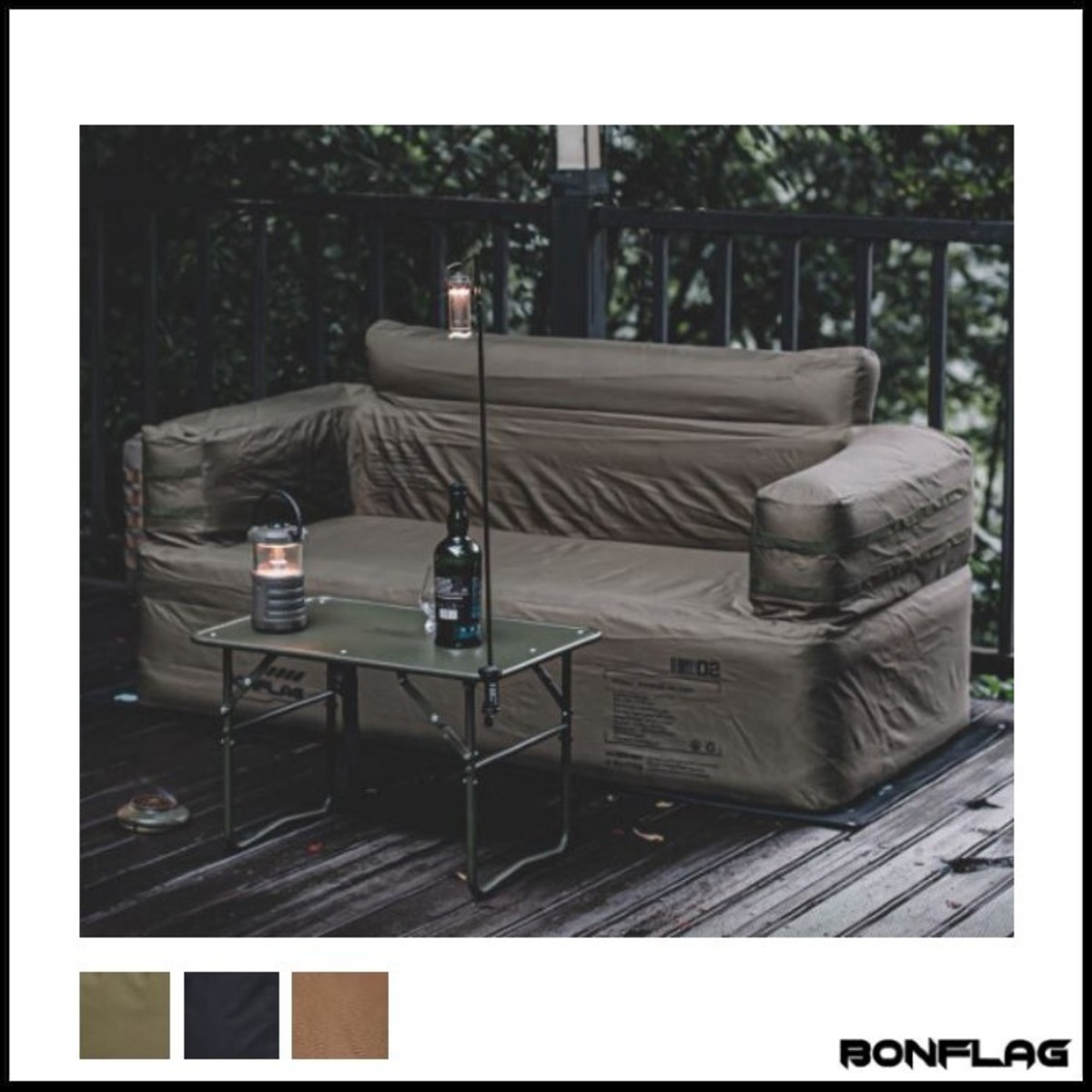 全カラー再入荷】キャンプ エアーソファ タクティカル 2人用（BONFLAG 