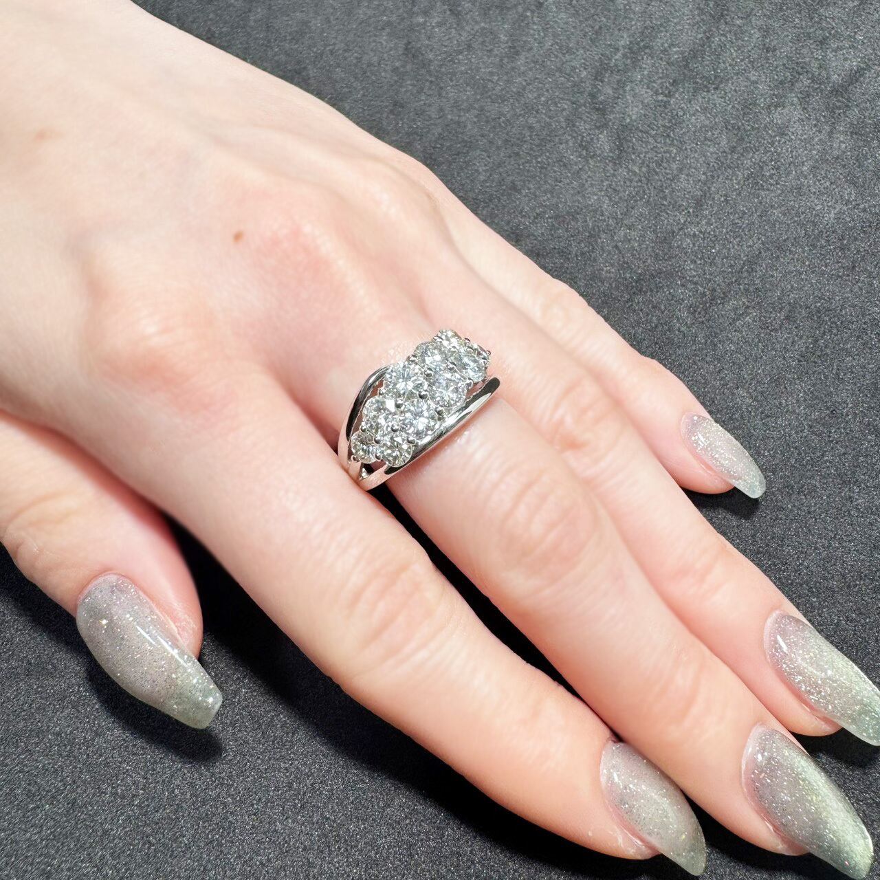 Pt900 2.237ct ダイヤモンド クラスター リング | カオキ | 日本最大級