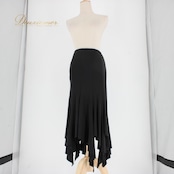 社交ダンス 衣装 スタンダード ラテン スカート レッスンウェア レディース ICHIOKU 練習着 ブラック系 無地 シンプル フォーマル 黒 黒系 モノトーン ブラックフォーマル ワンピース風 ロング丈 フレア すそフリル 練習用 レッスン用 ダンスウェア 上品 きれいめ フォーマル系 マキシ丈 ウエストゴム ポリエステル エレガント 大人女子 ダンス 発表会