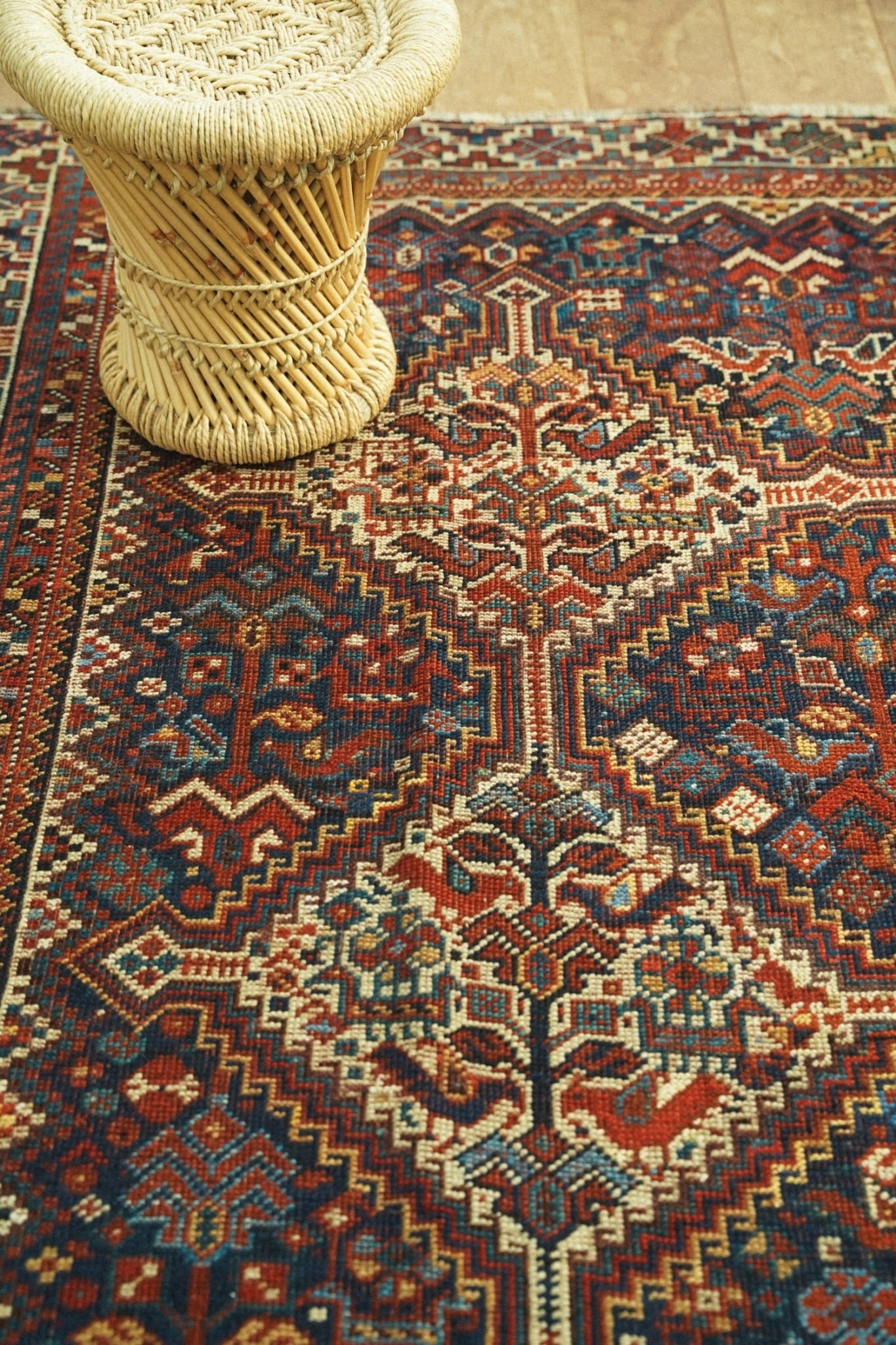 1267-Antique Khamse rug | 手織りのヴィンテージラグ専門店 | Bahr