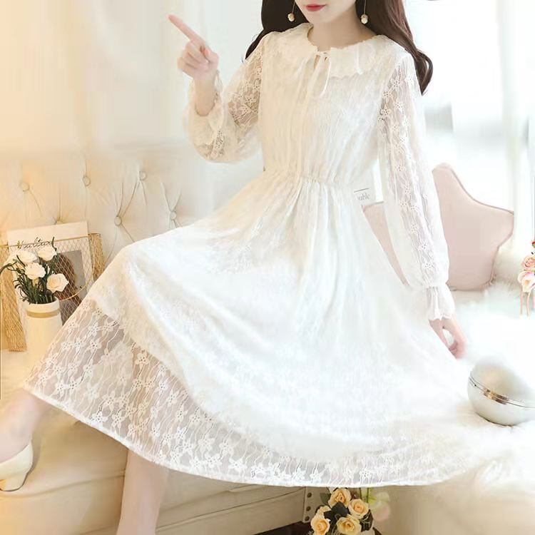 美品　アナイ　花柄　シースルー　ベルト　フレア　ロング　ワンピース　36 af93307f9feabc42201cd7bd10e463