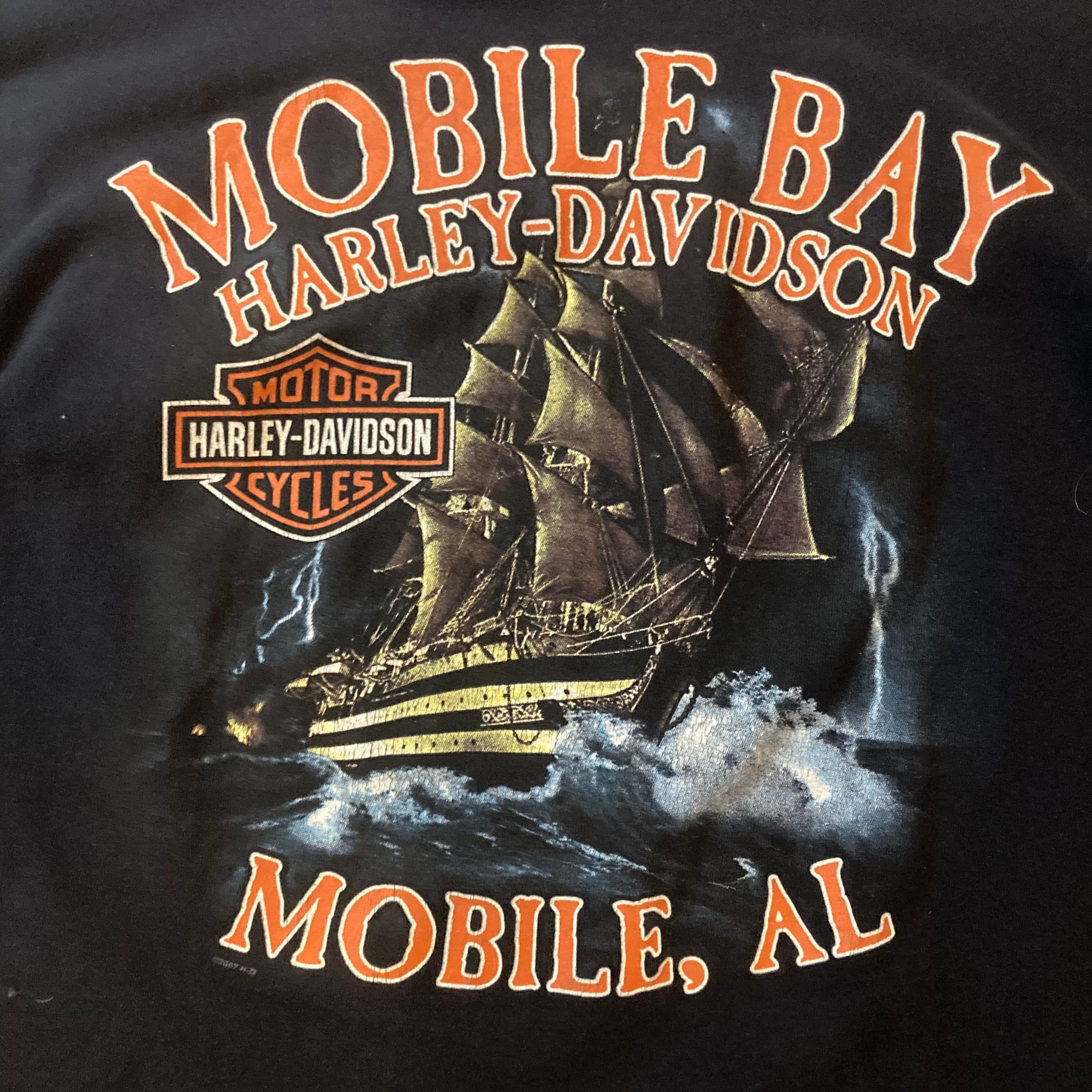 E918】2007 Harley-Davidson H-D print black T-sh / ハーレー
