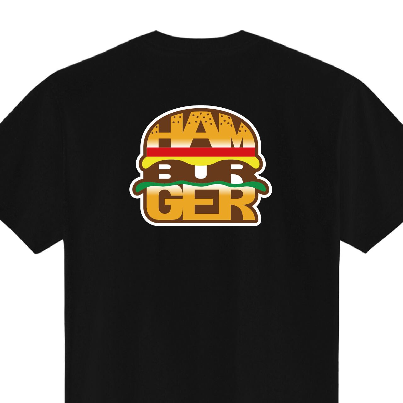 ハンバーガー Tシャツ ユニフォーム ※背面プリント 商品カラー:ブラック