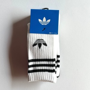 adidas originals 3P Kids Crew Socks【12-18cm】White&Black