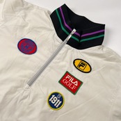 2WAY FILA GOLF フィラ ゴルフ ワッペン付き 長袖&半袖 プルオーバー ジャケット サイズ LL /メンズ/ホワイト