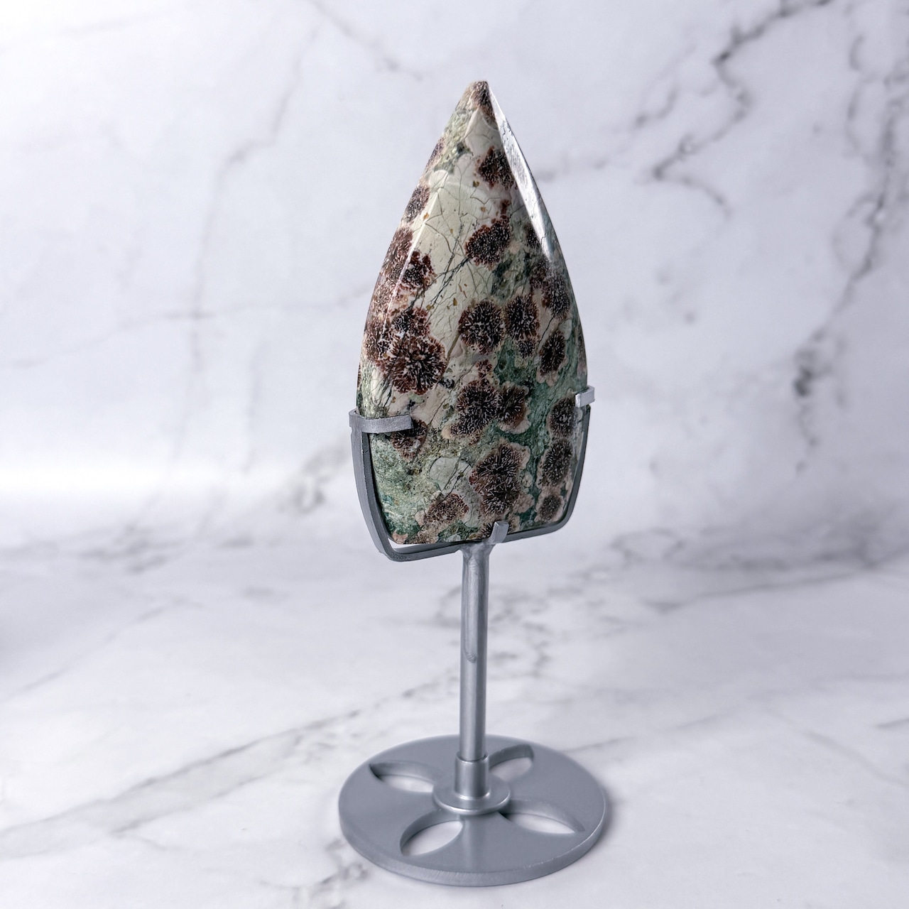 グリーンフラワージャスパー フレイム 専用台座付き * Jasper * 天然石