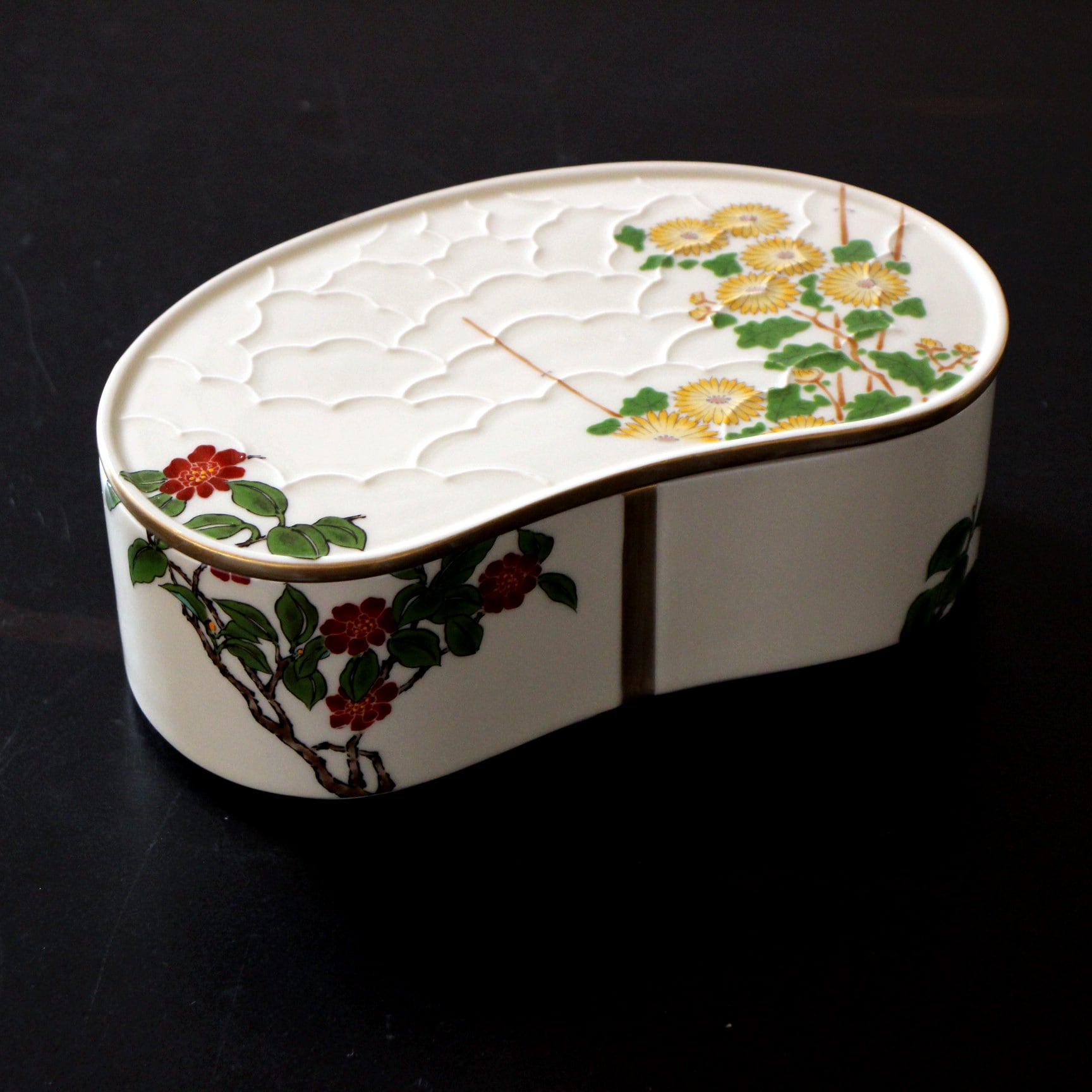 505 深川製磁 牡丹金ミル 中皿5客 小皿5客 金彩