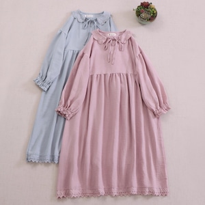 4色/細リボンコットンワンピース ・8181 4色/細リボンコットンワンピース ・8181