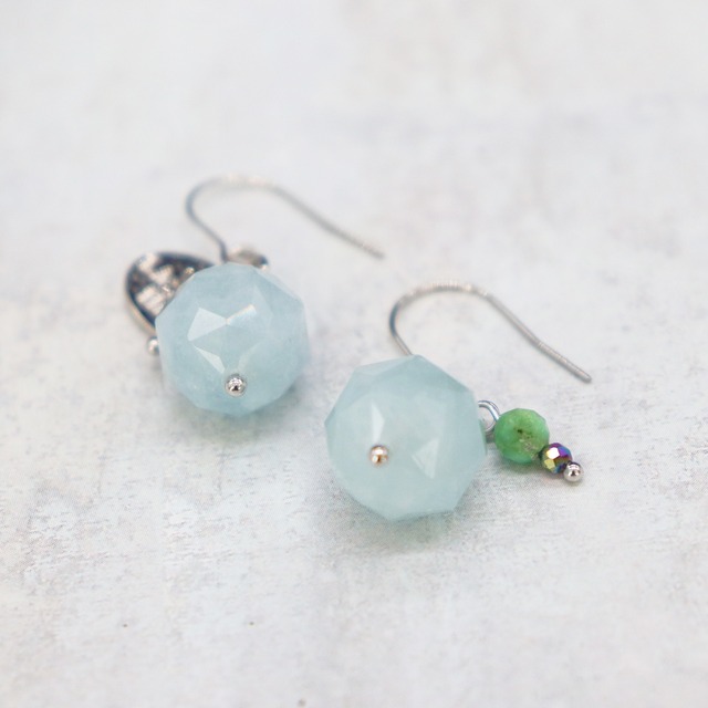 【Deep Sea Party】アクアマリン ピアス