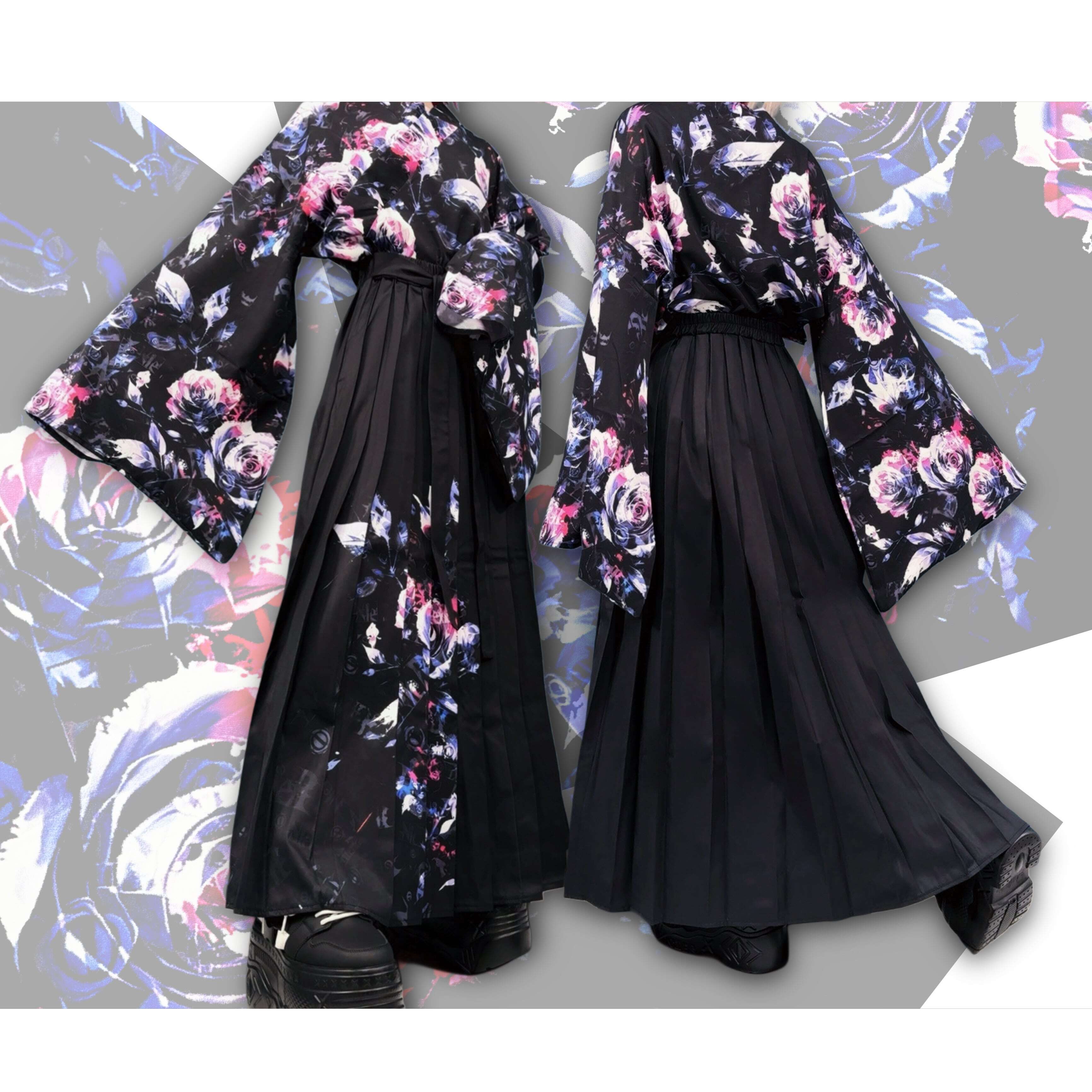 約3,000円OFF》UNISEX着物風コーデセット【和柄薔薇】 | NIER CLOTHING