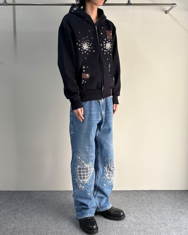 【Hannah Creak】Studded Jeans Wide Leg