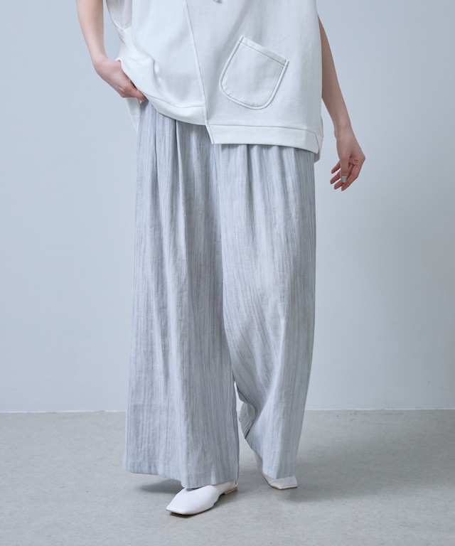 stripe straight wide pants