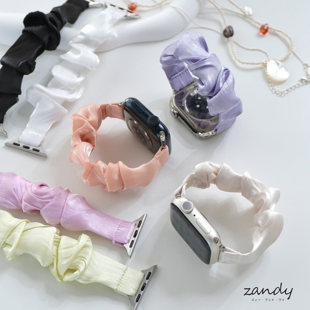 【シアーシフォンシュシュバンド】B075 アップルウォッチバンド シュシュベルト Apple Watch