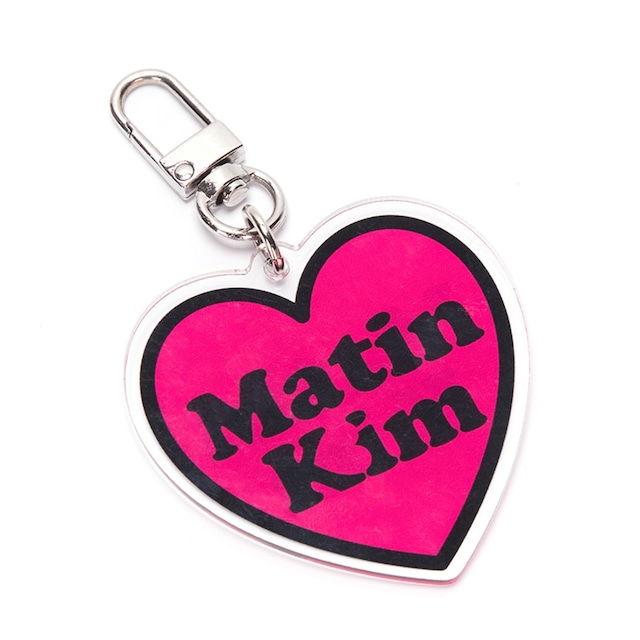 【Matin Kim 正規品】MATIN HEART KEY RING IN HOT PINK/ マティンキム ハート キーリング ロゴ キーホルダー マーティンキム