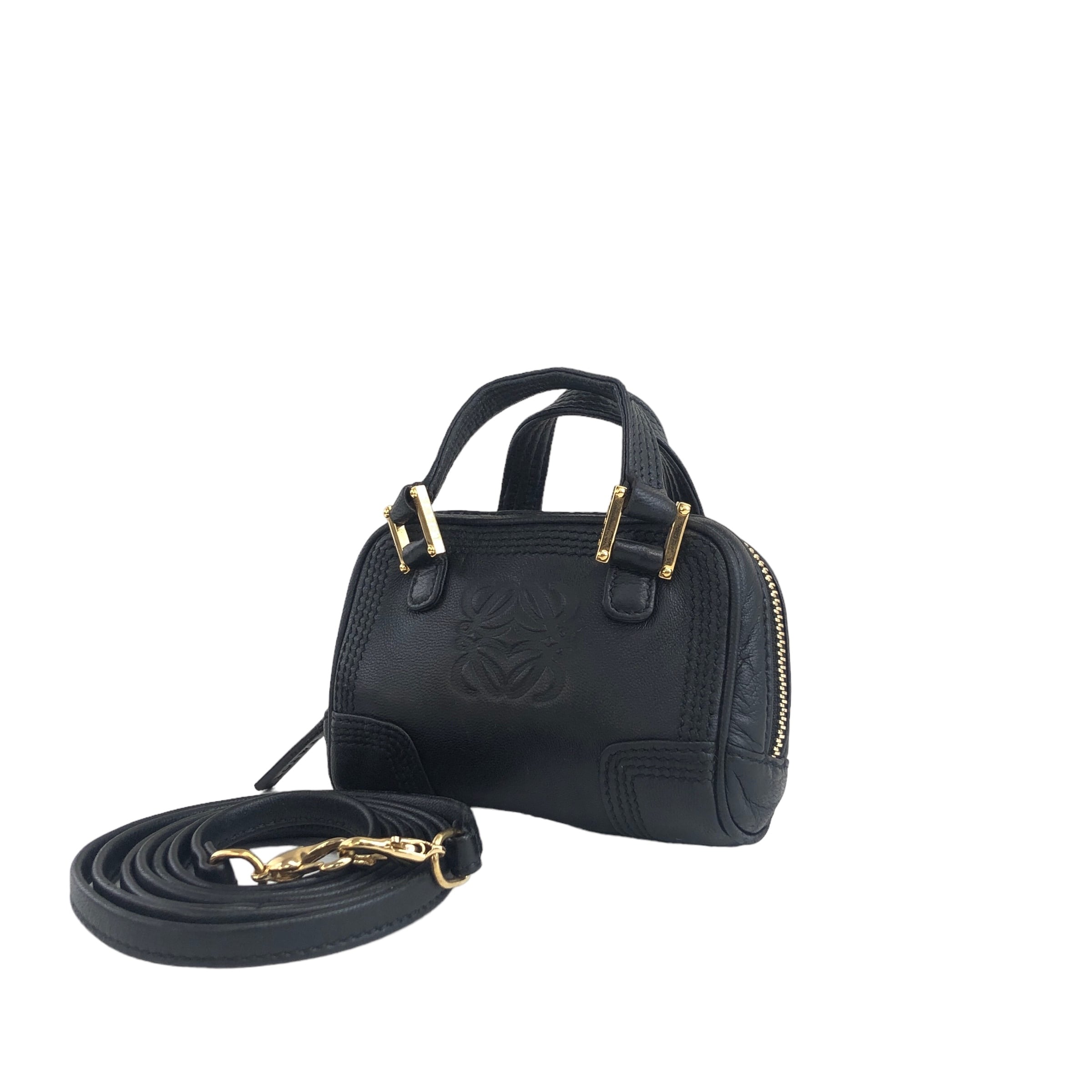 LOEWE ロエベ アナグラム レザー マイクロ 2way コインケース ブラック