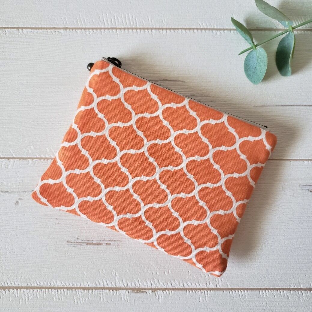 ティッシュケース付きポーチ/モロッカン柄 オレンジ | cloth & stitch