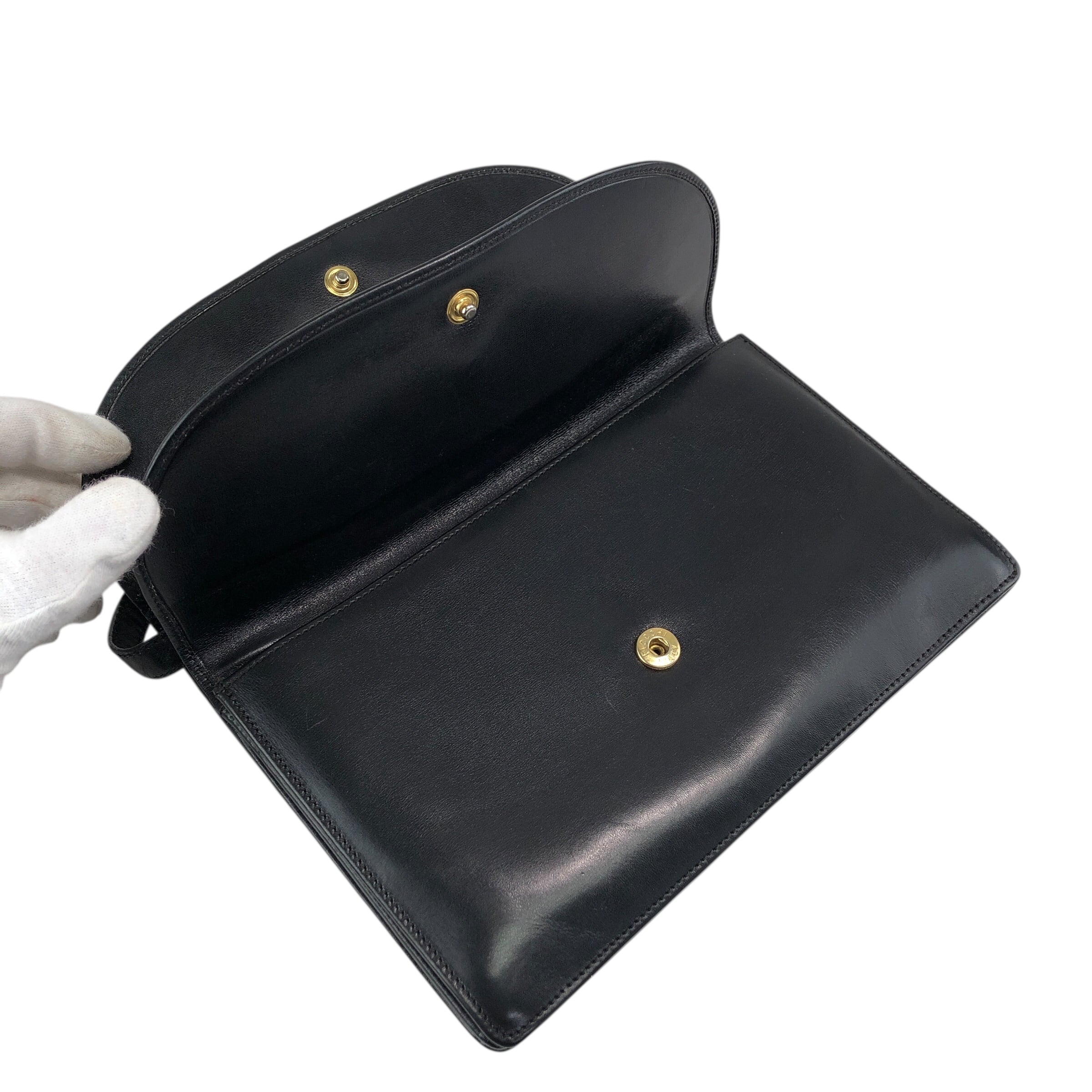 CELINE セリーヌ ショルダーバッグ ブラック ブラゾン レザー vintage