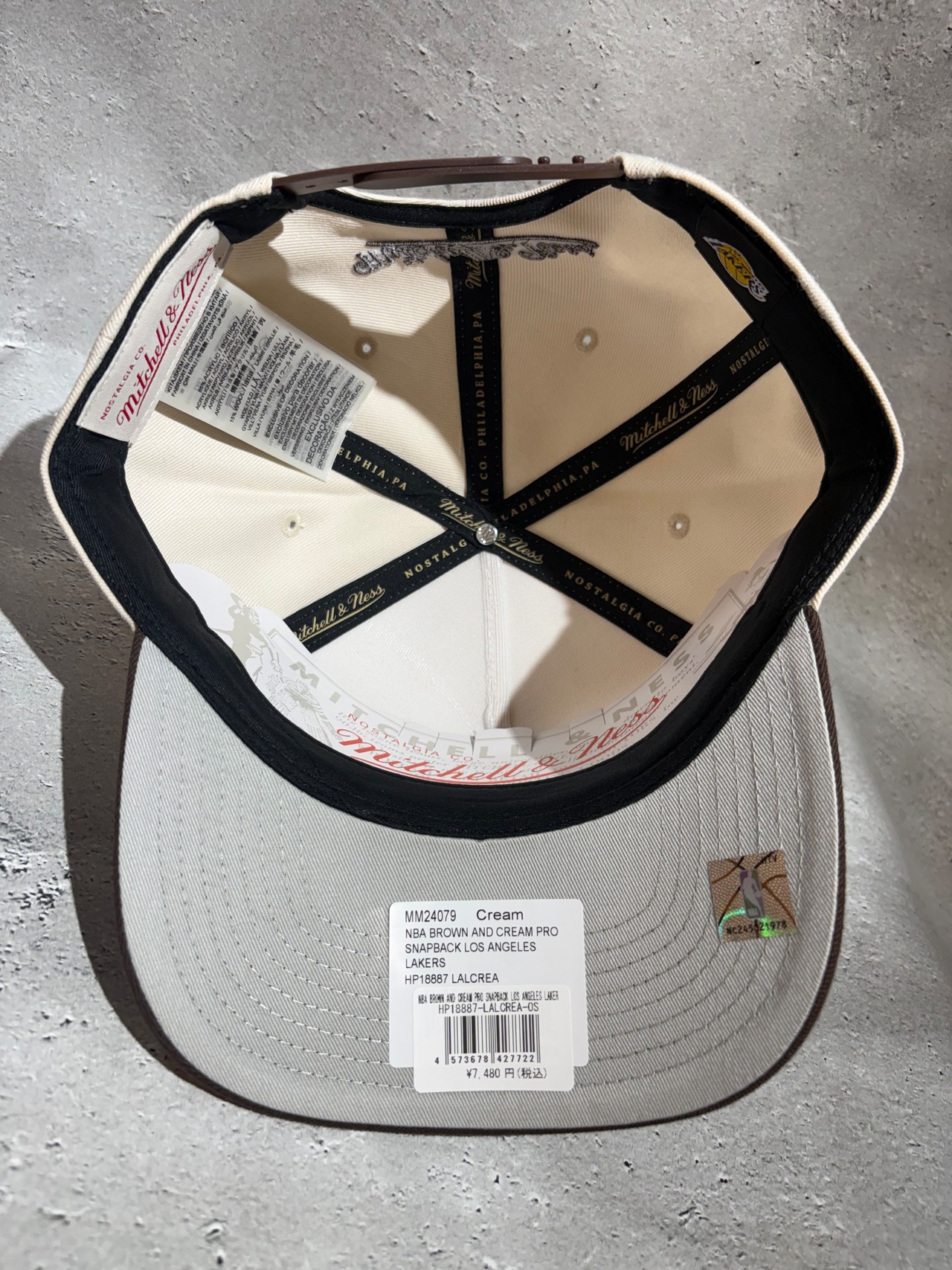 Mitchell＆Ness/ミッチェルアンドネス NBA ロサンゼルス・レイカーズ キャップ クリーム