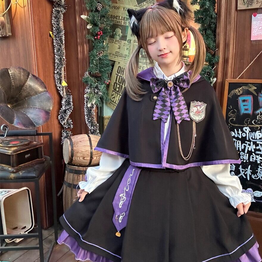 憧れの魔法学校の生徒に｜ケープとダイヤ柄リボンが可愛い「魔法学園風