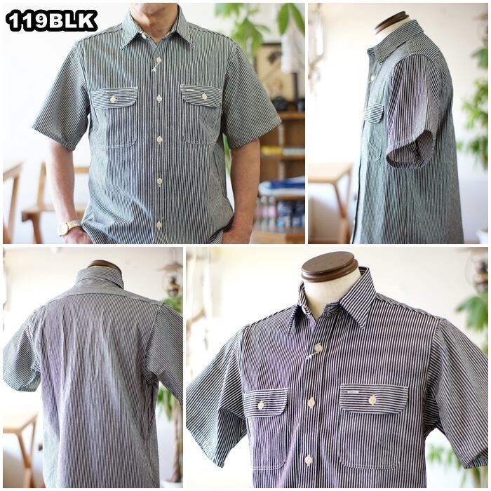 SUGARCANE シュガーケーン　ヒッコリー半袖ワークシャツ　37944　東洋エンタープライズ | bluelineshop powered by  BASE