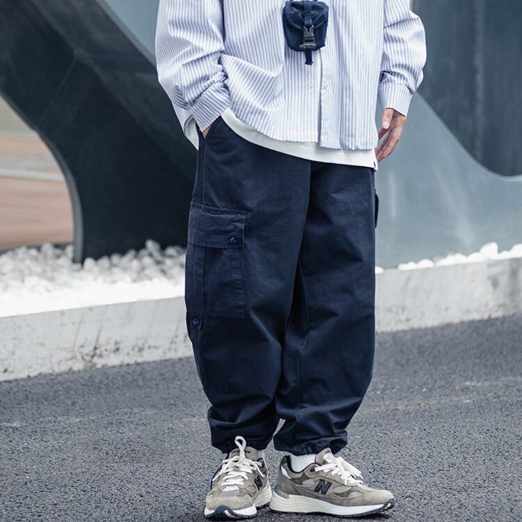 ★RETRO LOOSE WASHED TAPERED PANTS　　24259