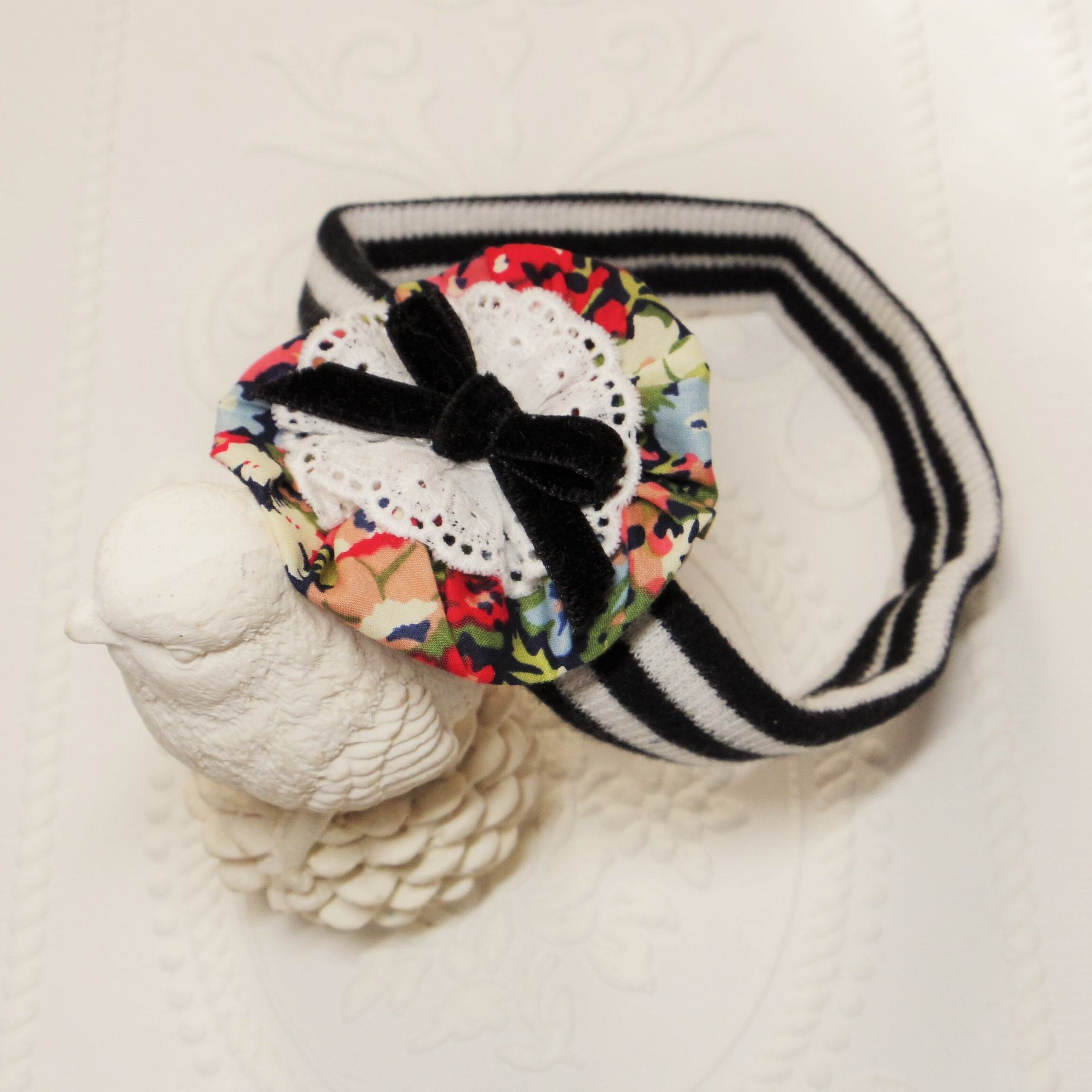 LIBERTYプリントサークルボーダーヘアバンド