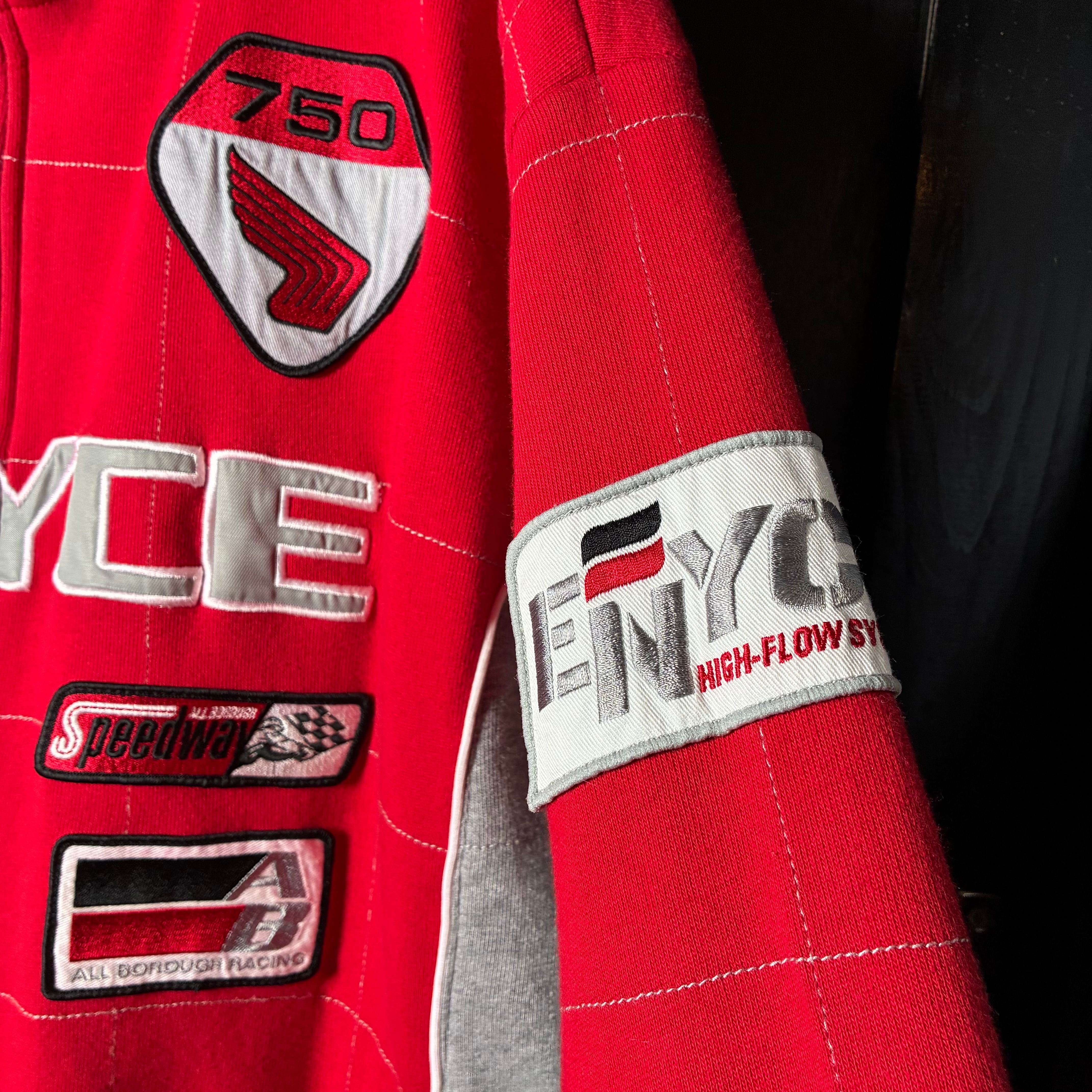 ENYCE コットンレーシングジャケット エニーチェ ストリート 赤×グレー