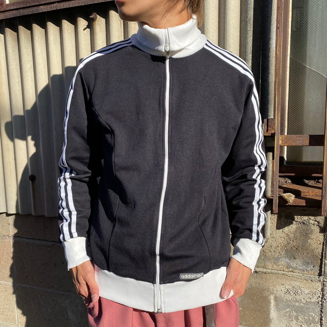 70年代 西ドイツ製 adidas アディダス ノーマーク ハイネック ジャージ トラックジャケット メンズM相当 古着 70s ヴィンテージ  ビンテージ ブラック ホワイト【ジャージ・トラックジャケット】【VTG】 | cave 古着屋【公式】古着通販サイト