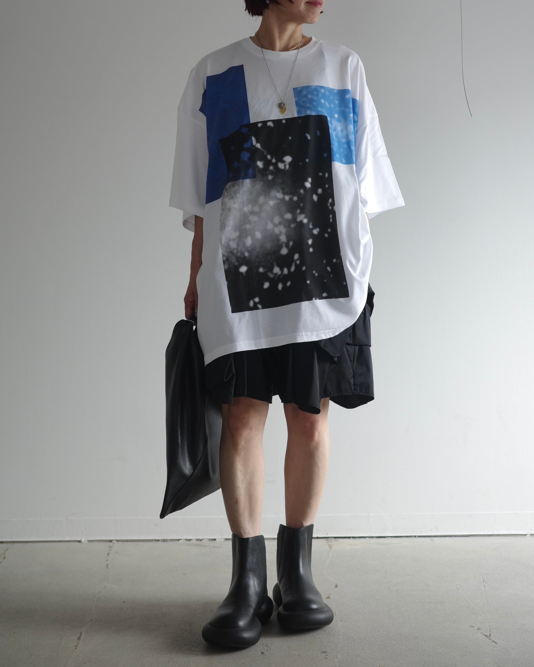 ENFOLD / RAIN LARGE T-SHIRT ₋white- | LA VILLA ROUGE