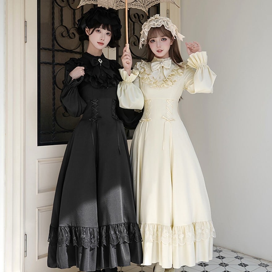 クラシカルロリィタ 白昼夜 ドレス ケープ ショール レース 2点セット