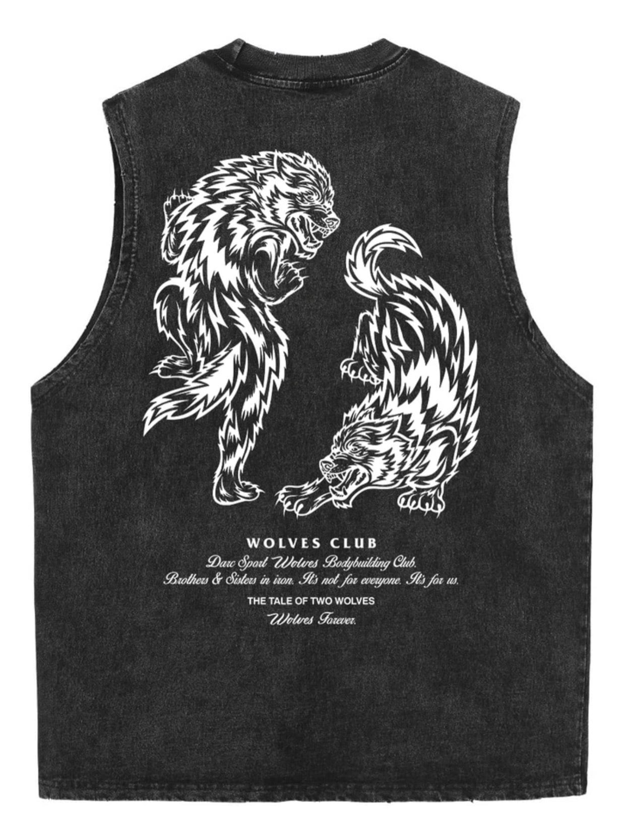 WOLVES CLUB】ウルフ タンクトップ/狼/Tシャツ/リブフィット