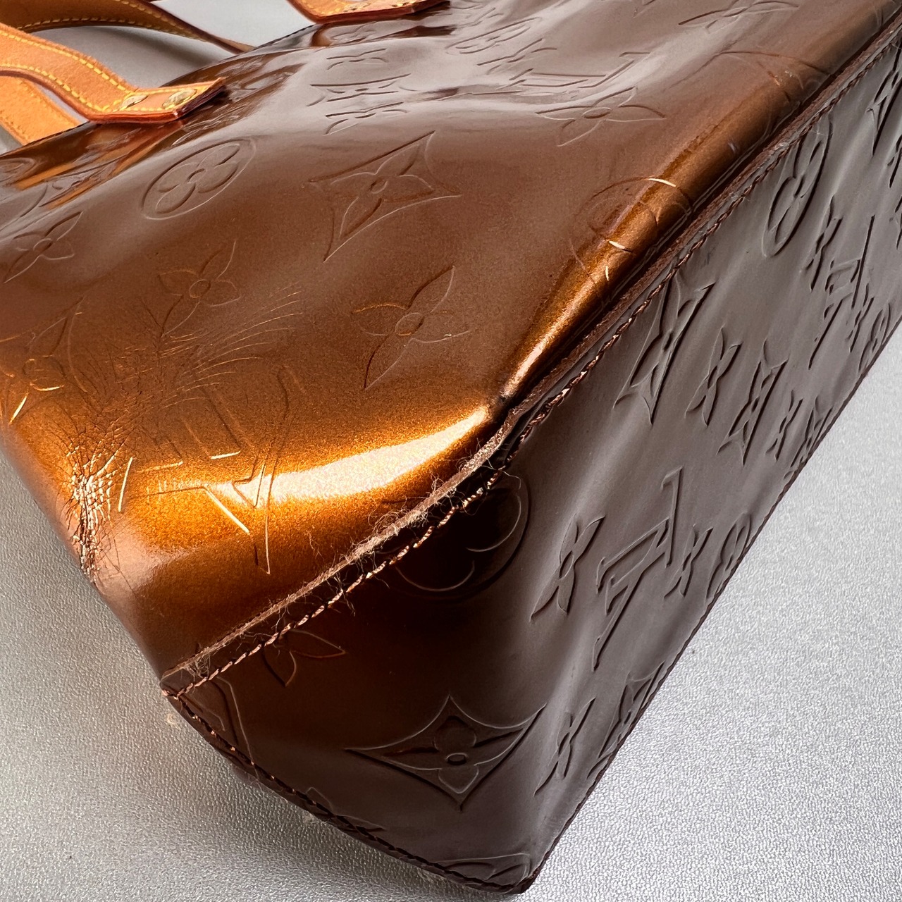 LOUIS VUITTON ヴィトン ヴェルニ リードPM ハンドバッグ ブラウン A-12772