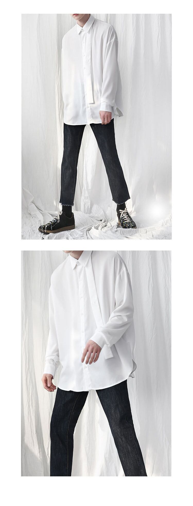 全3色 シャツ トップス 無地 カジュアル 長袖 おしゃれ